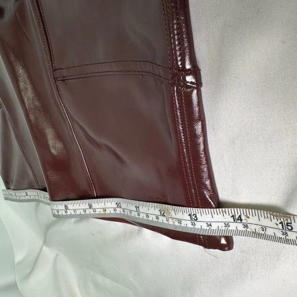 SPANX Faux Patent Leather Liquid Gloss Leggings Pants Ruby Size Medium NEW - Picture 13 of 14